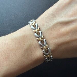 Sharp Two Tone Link Bracelet